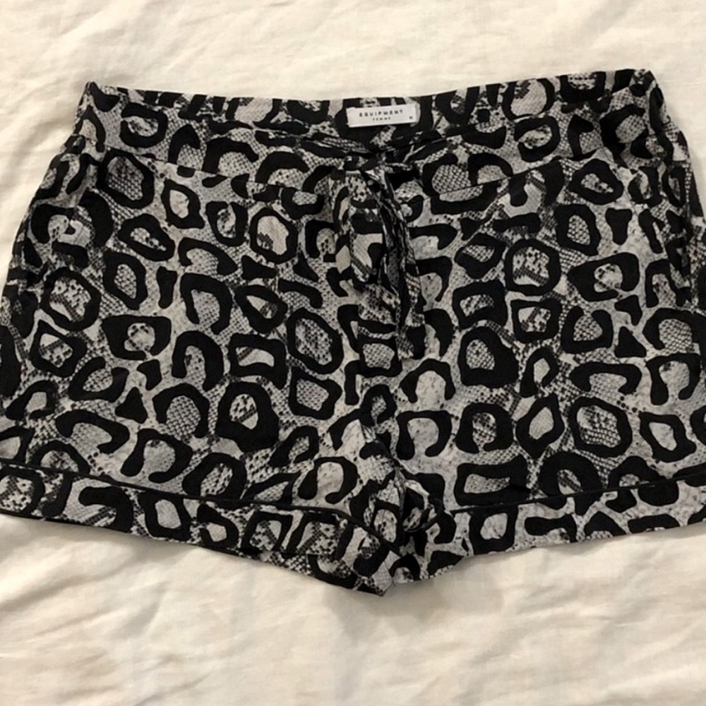 Equipment Cheetah/ Snakeskin Silk Shorts